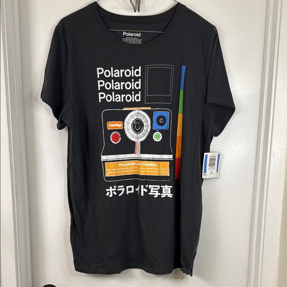 Torrid Polaroid Land Camera Vintage Graphic Black T-Shirt